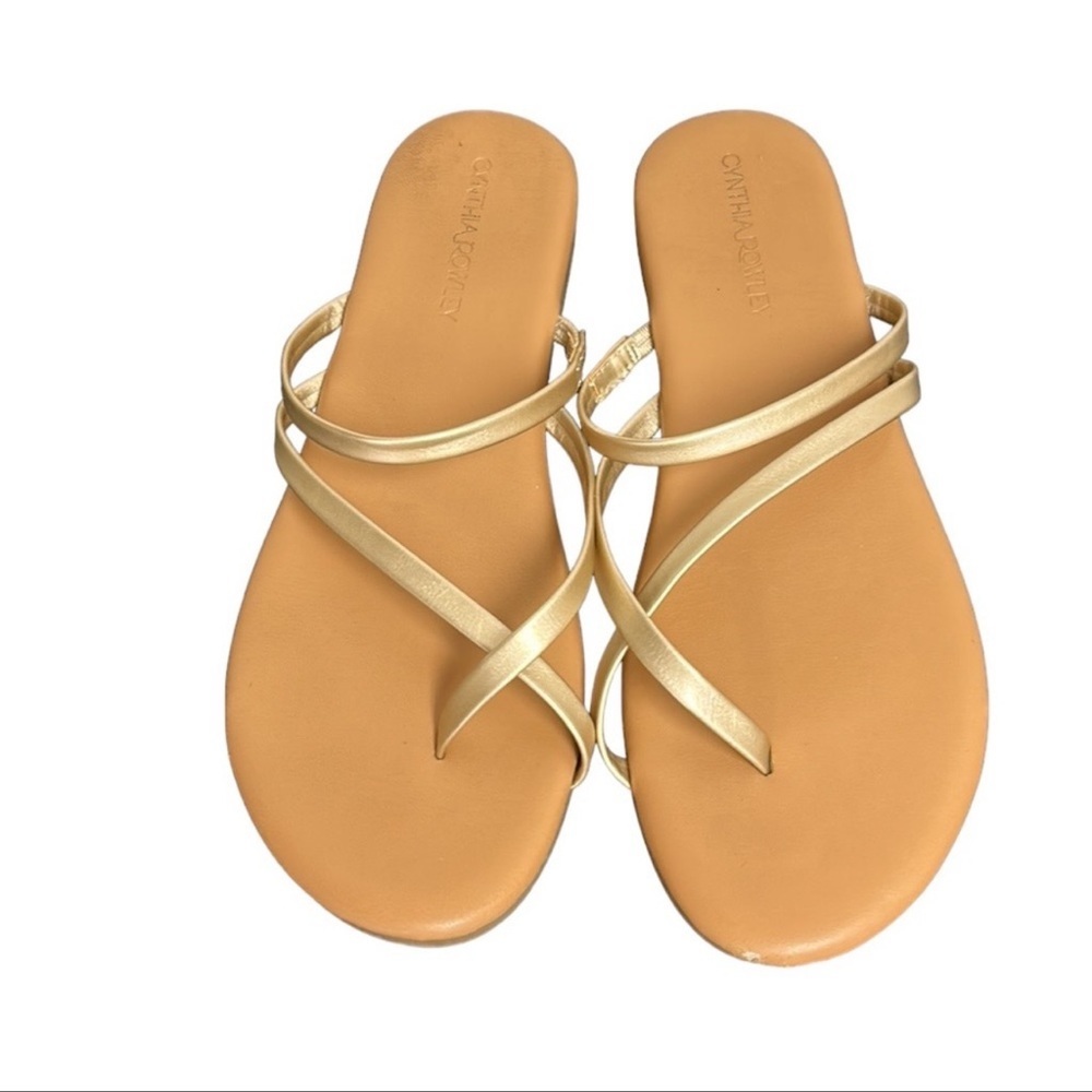 Cynthia Rowley Anthropologie | Celina Sandals Strappy Brushed Gold 10‎
